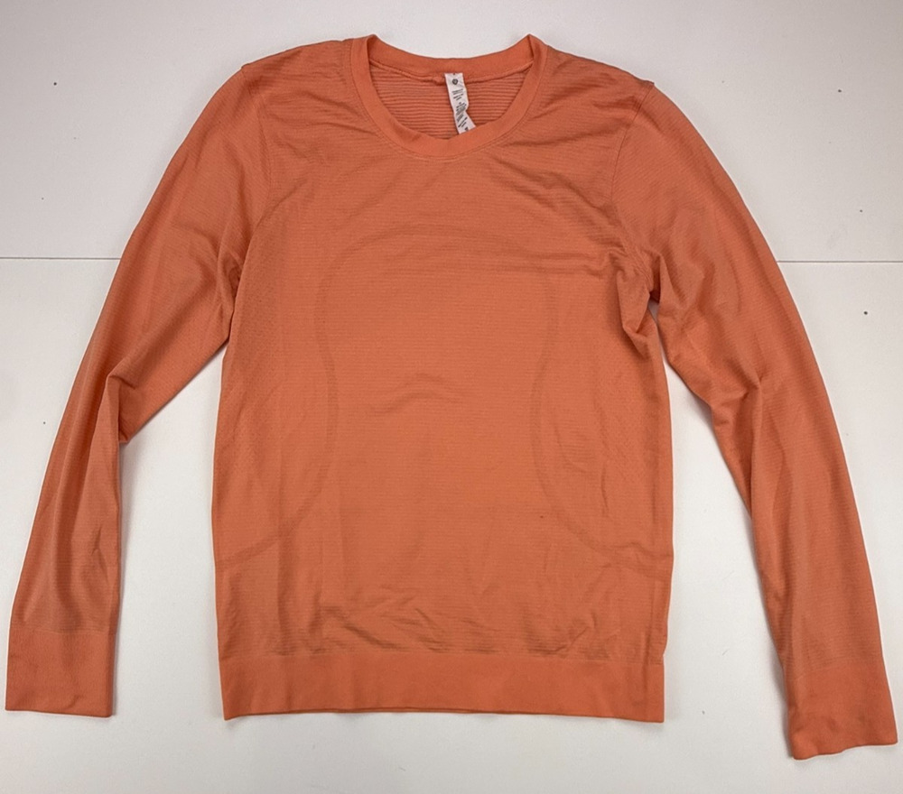 Lululemon Swiftly Tech Long Sleeve Shirt Womens 4 Coral Orange Running Top